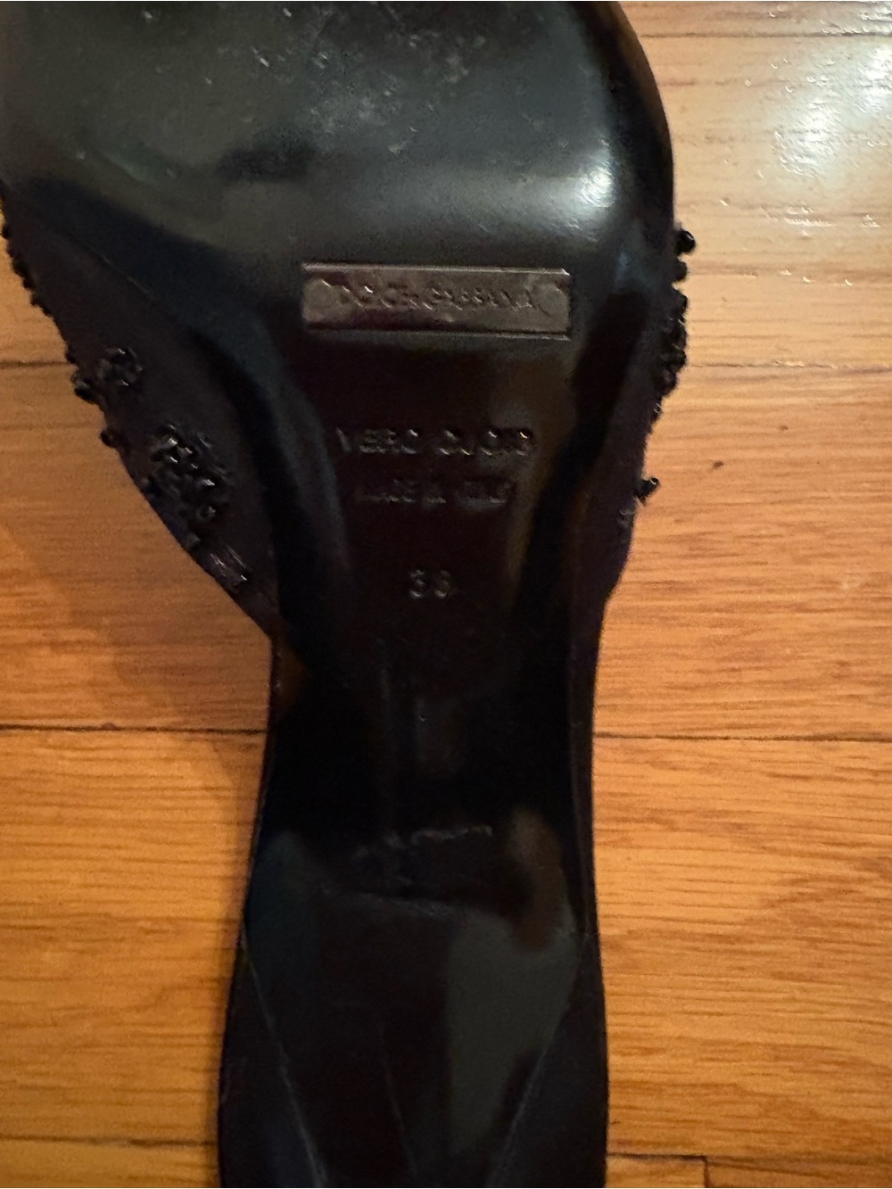 Dolce & Gabbana Black Beaded Pointed-Toe Mules - Picture 5 of 5